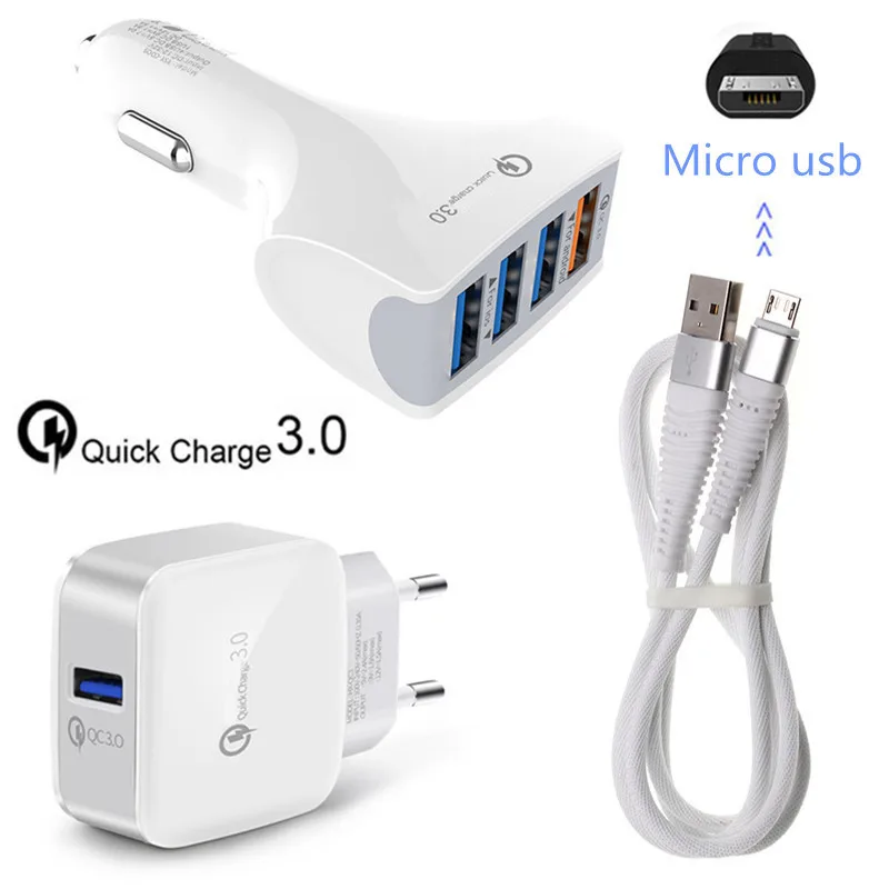 1 м кабель Micro usb QC 3 0 Быстрый адаптер Автомобильное зарядное устройство для Lenovo A2010