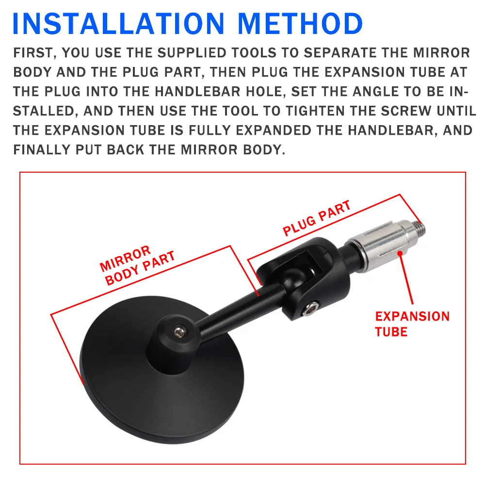 

Aluminum Motorcycle Handlebar Rear View Mirrors Anti-glare Mirror fit 7/8'' bar end for Honda Yamaha Suzuki Scooter ktm