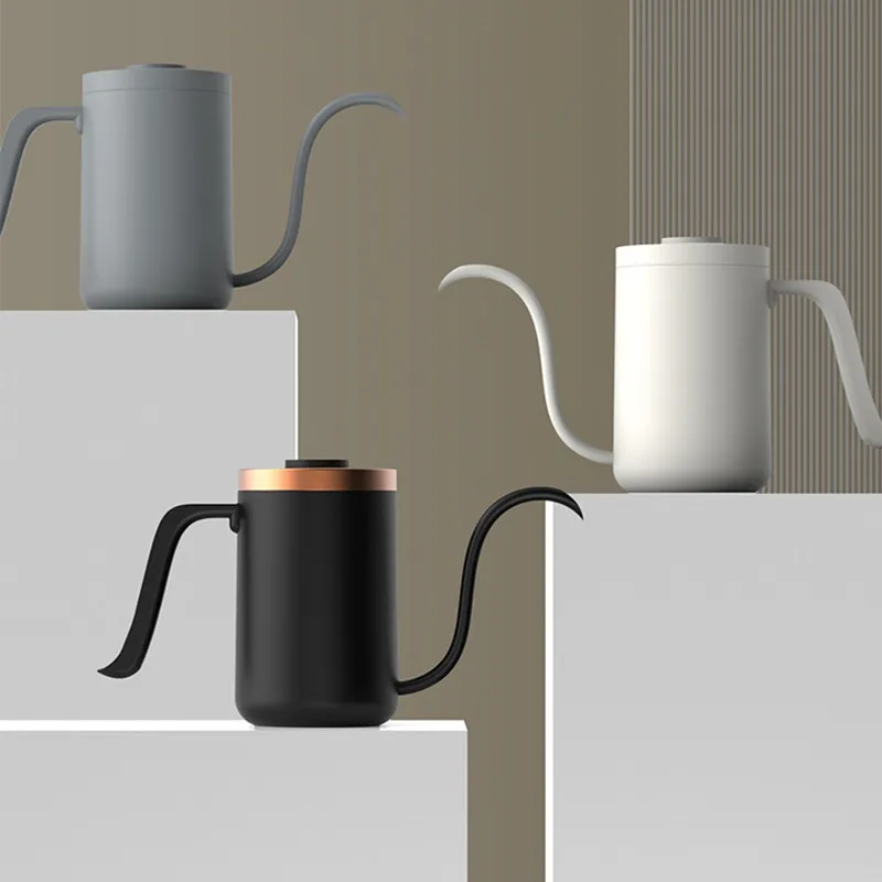 

Бытовой кофейник из нержавеющей стали с ручным управлением, кофейник с узким горлышком и длинным горлышком, подвесной чайник, посуда для напитков, кофейная посуда
