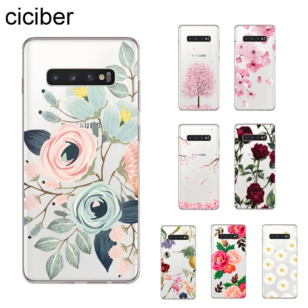 Ciciber симпатичный цветок Роза чехол для Samsung Galaxy S9 S8 S7 S6 S5 S10 S10e + Edge Plus телефонные