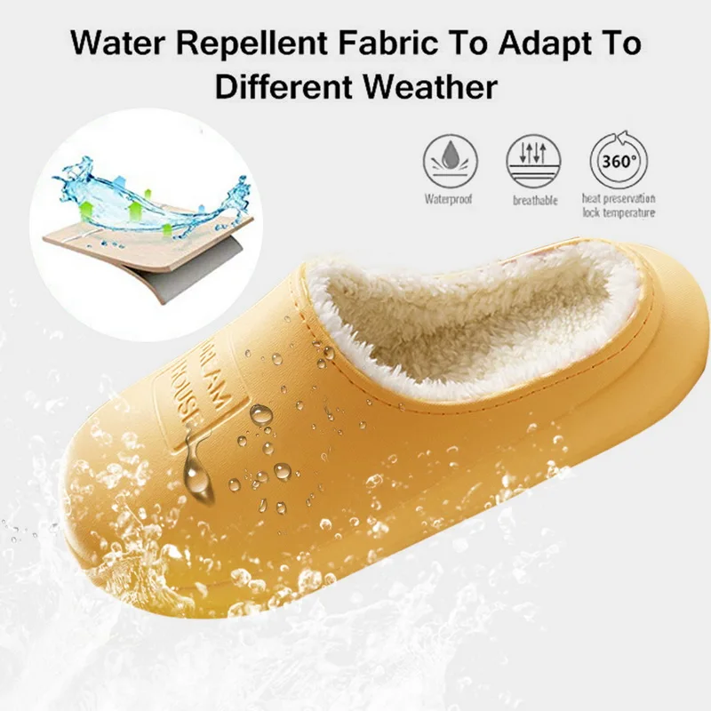 

Winter Home Shoes Men Women Slippers Waterproof Warm Fur Slides House Slippers Clogs Lovers Indoor Home Floor Ladies Shoes 2020