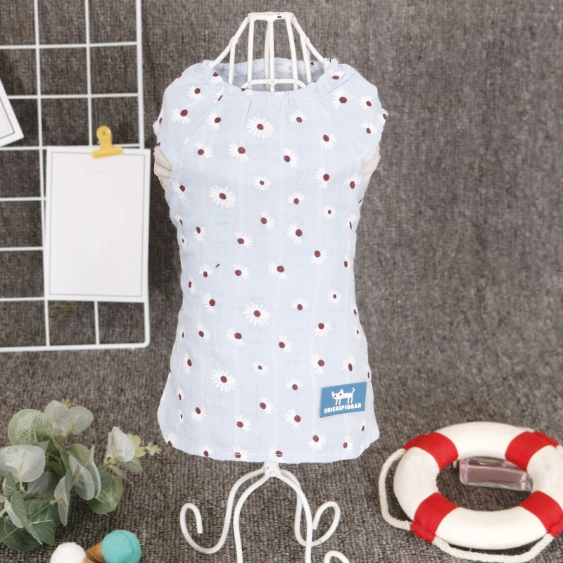 

Summer Cute Dog Clothing Pet Dog Vest Small Daisy Thin Dog T-shirt For Puppy Breathable Vest Yorkshire Chihuahua Dog Pet Supplie
