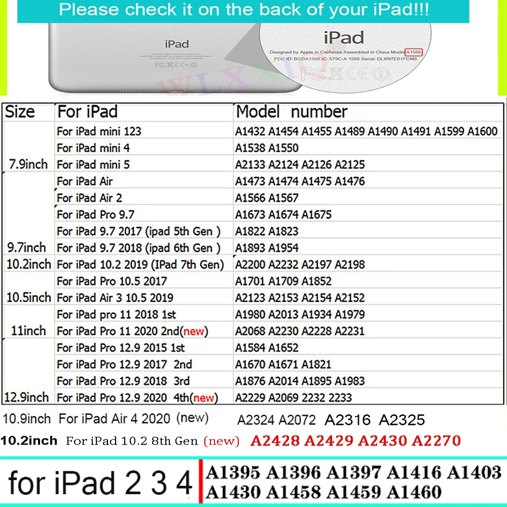 

new for iPad 9.7 10.2 inch 2017 2018 5th 6th 7th 8th Generation Case For 2020 iPad Air 4 10.9 Case Pro 11 10.5 air mini 5 Cover