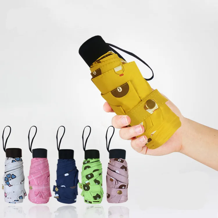 

New Female Parasol Umbrella Pocket Mini Umbrella Rain Women Windproof Durable 5 Folding Sun Umbrellas Portable Sunscreen student