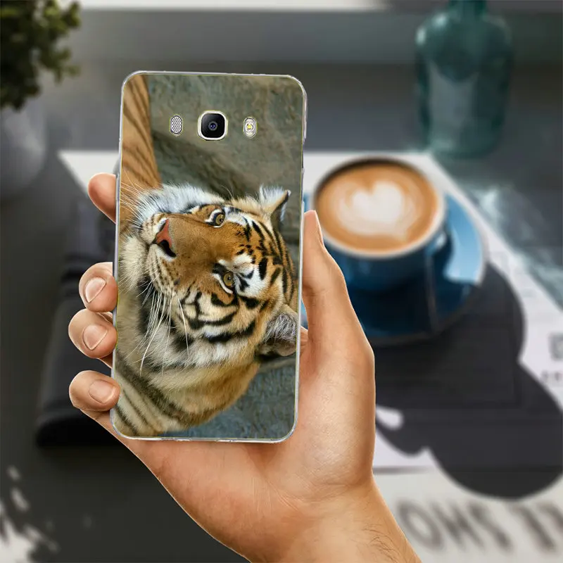 Чехлы для телефонов в полоску с изображением животных тигра белого цвета Samsung Galaxy