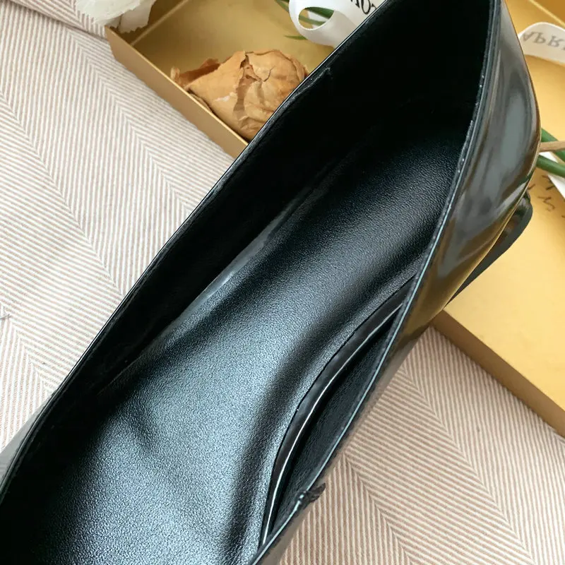 

Comfotable Cow Leather Square Heels Pumps Slip-on Round Toe Shallow New Pumps High Quality Women's Casual Shoes