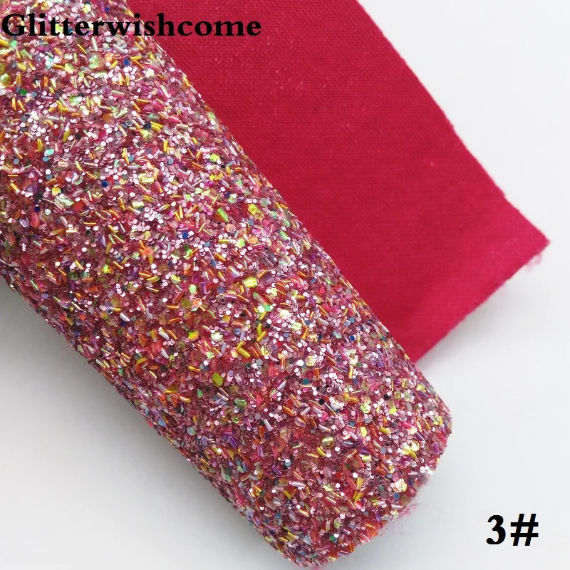 Glitterwishcome 21X29 см А4 Размер синтетическая кожа, плотная блестящая кожа, искусственная ткань из искусственной кожи винил для бантов, GM049A - Цвет: 3