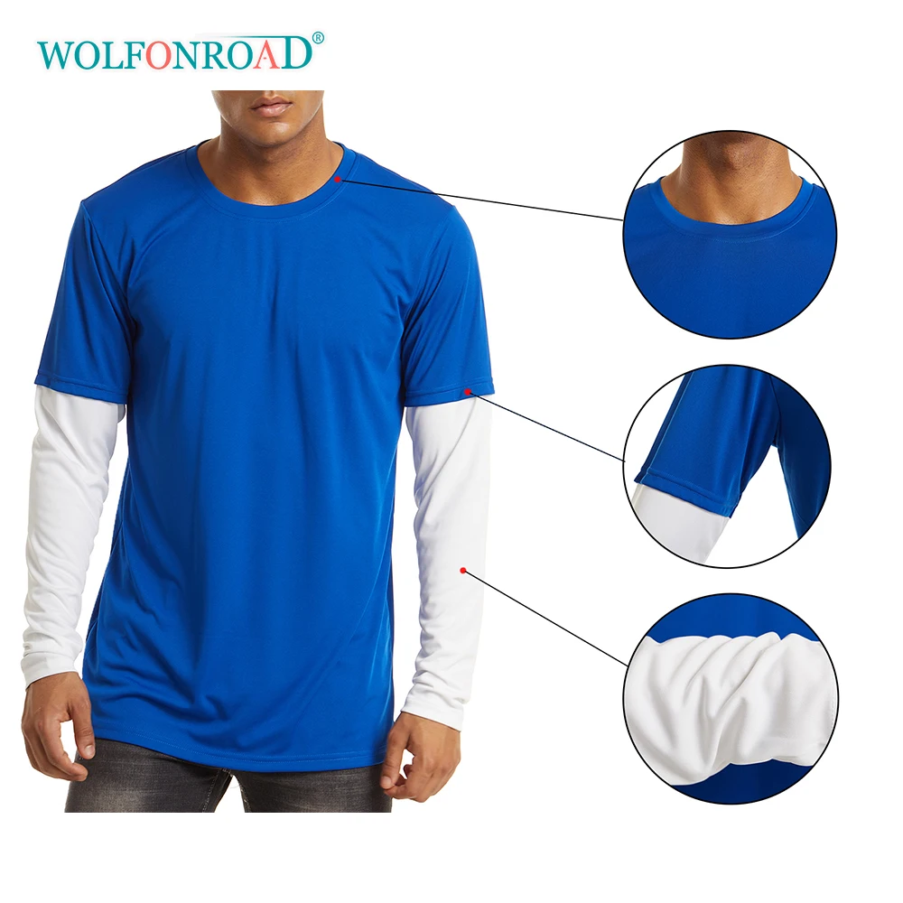 Мужские УФ-топы WOLFONROAD UPF уличные солнцезащитные рубашки с длинным рукавом и