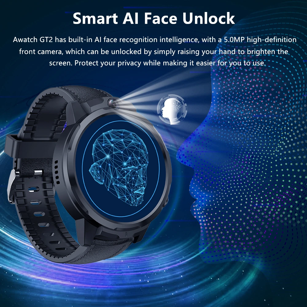 

ALLCALL Awatch GT2 Smart Watch for Men 1.6 inch Full Touch G4 Watches Double HD Camera Face ID GPS Waterproof Smartwatch For Man