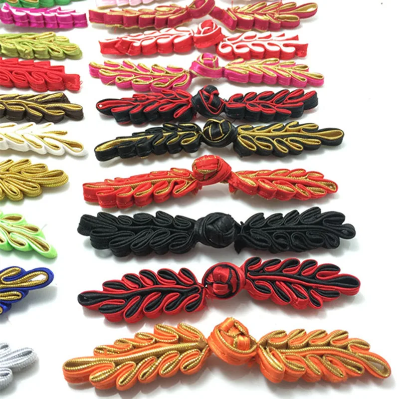 5 пар ручная работа китайская лягушка пуговицы узел декоративные листья для