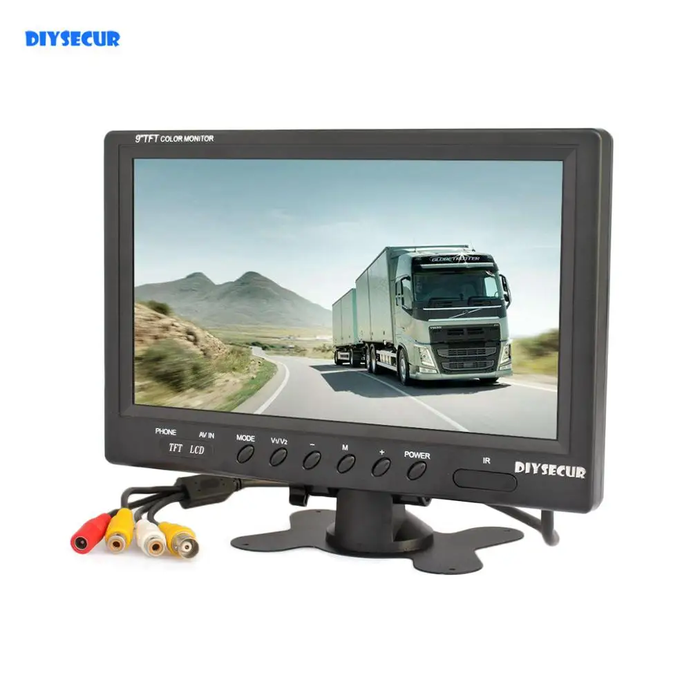 DIYSECUR 9 дюймов TFT ЖК дисплей автомобильный монитор Дисплей задний вид автомобиля