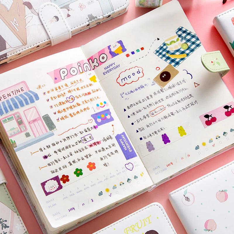 Ежедневник с фруктовым принтом искусственная кожа на магнитной