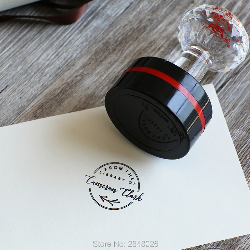 Изготовленный На Заказ деревянный резиновый штамп от библиотечная печать для