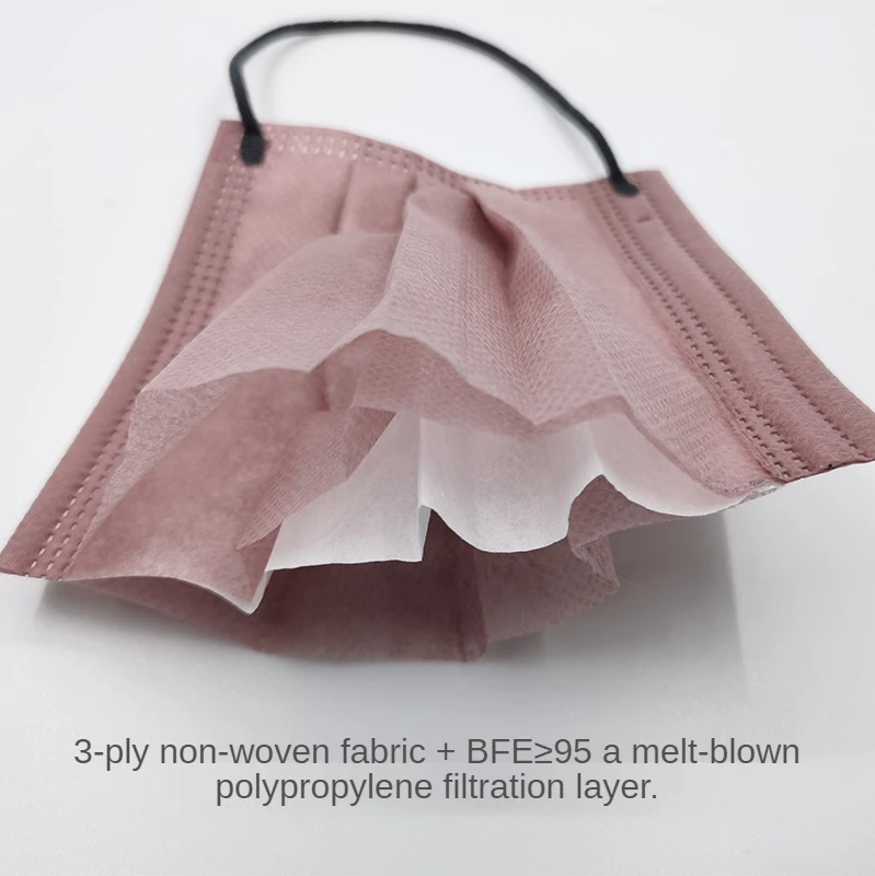 10/50/100pcs Morandi Disposable Face Mask Adult 3 Layer Non-woven Color Mouths for face women Protective mask masque | Безопасность и