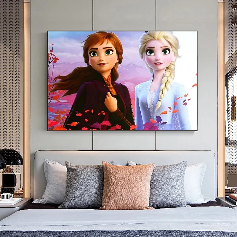 Disney ледяной Сестры Эльза и Анна холст рисунки Постер принт Cuadros настенные картины