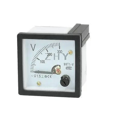 Переменный ток 0-300 В с нулевой установкой квадратный циферблат Панель аналоговая