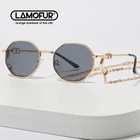 Модные градиентные солнцезащитные очки LAMOFUR, женские брендовые Винтажные Солнцезащитные очки в летнем стиле с цепочкой, UV400 331