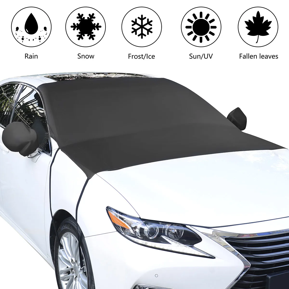 

Car Windshield Snow Cover Windscreen Frost Cover Snow Cover 80.7 x 59 Inch Universal Windshield Cover for Snow Ice Frost