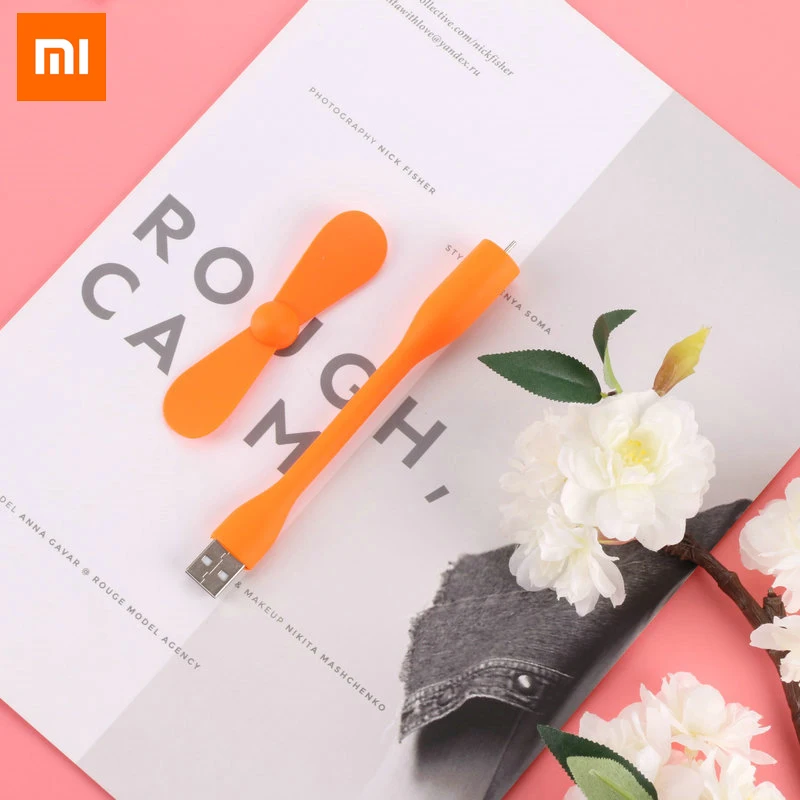 Orange Xiaomi Портативный Гибкий мини USB вентилятор гибкие съемные USB гаджеты низкая мощность для банка питания для ПК для ноутбука для OTG - Color: Orange