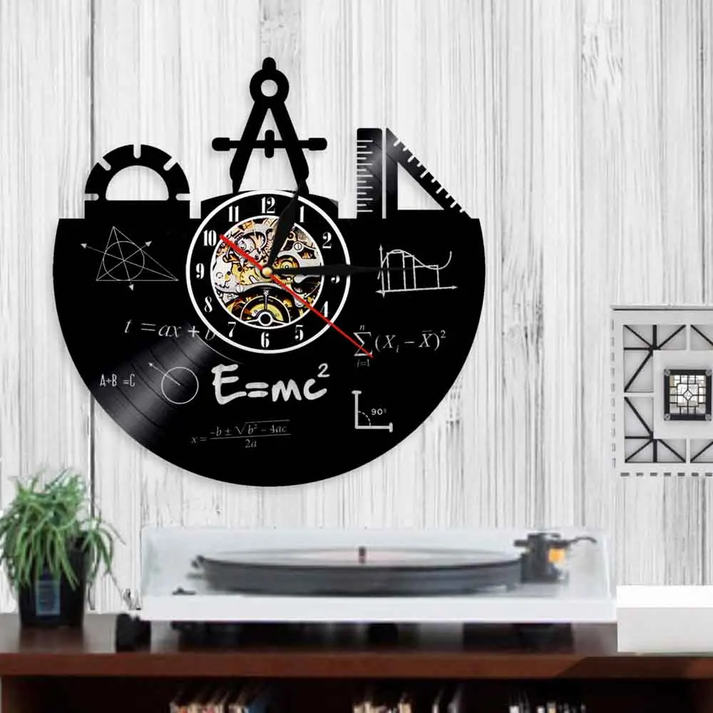 Математика формула Wall Art настенные часы Виниловые часы с помощью теоремы Пифагора классной комнаты квадратичная формула Настенный декор подарок для преподавателей