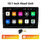 Универсальный автомобильный радиоприемник на Android 10, четыре ядра, 2 Гб ОЗУ, 64 Гб ПЗУ, стерео, GPS-навигация, Wi-Fi, 4G, OBDII, DAB, Bluetooth, 2 Din, 10,1 дюйма