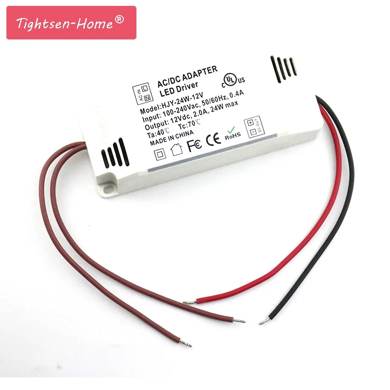 Светодиодный драйвер источник питания переменного тока 12 В 24 Вт 2 А 3 220 от 5050 в до