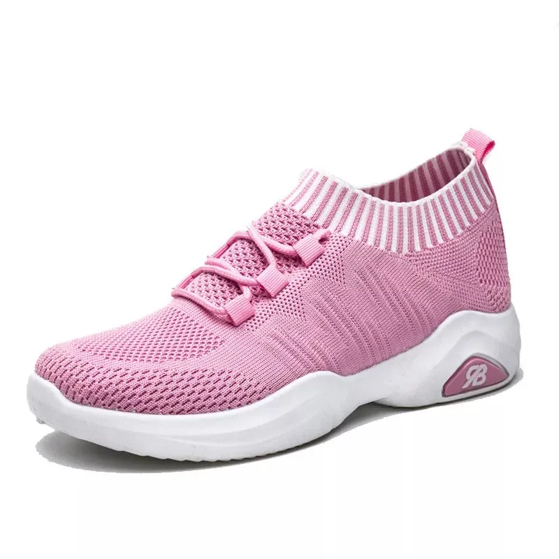 

RE Women Breathable Casual Shoes Walking With Soft bottom Fashion Sneaker Running Shoes For Women Summer 2021 Red Pink Black