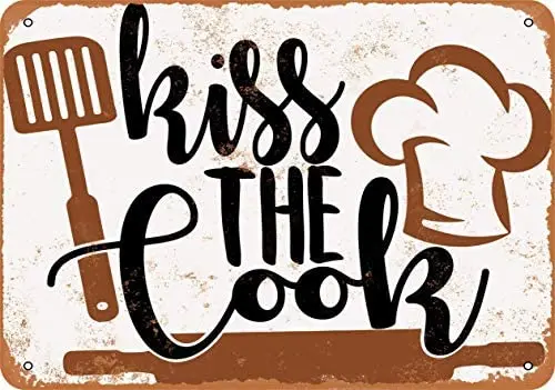 

Нет бренда Kiss The Cook Оловянная металлическая табличка Bar ретро настенный Декор постер домашний клуб таверна настенная дверь картина орнамент