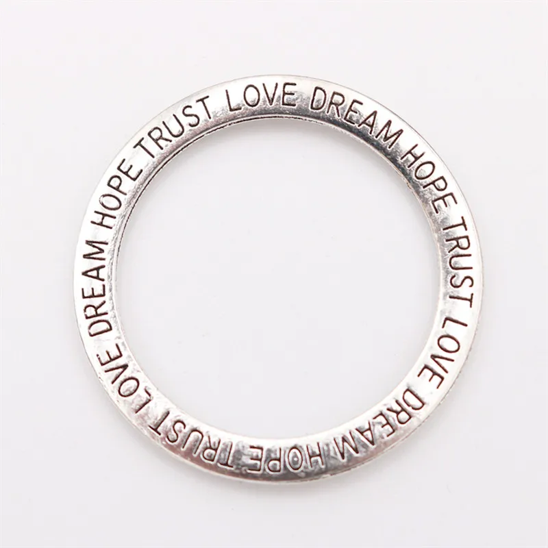 Гравировка/популярный металл * надежда доверие любовь Бирка Кольцо Шарм браслет