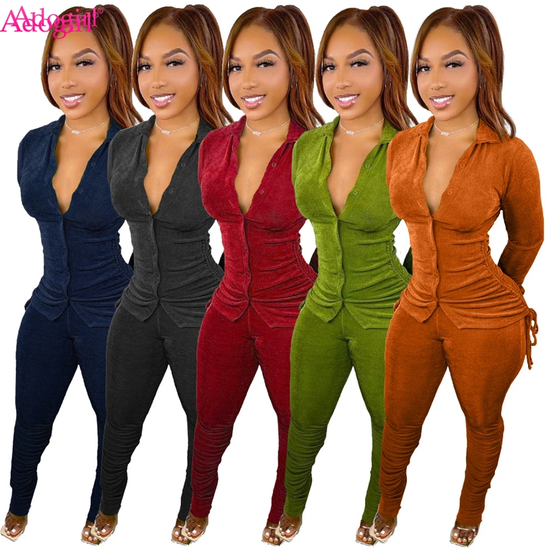 Кашемировый шерстяной комплект Adogirl из 2 предметов модель блузка с кулиской Top