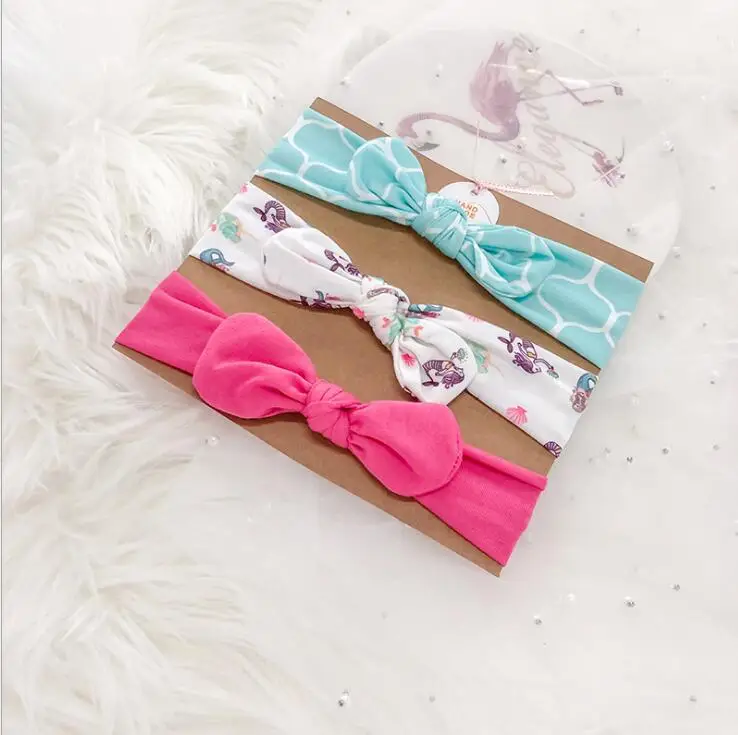 7 3Pc/Set Baby Headband For Girls Flower Rabbit Ear Baby Big Bows Turban Baby Hair Accessories For Children Girl Hairband - Цвет: 7