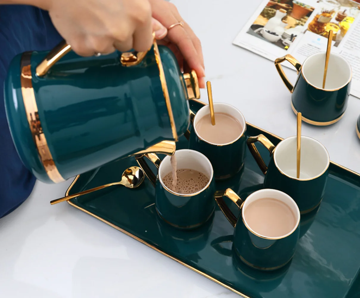 Креативный чайник кофейная чашка домашняя керамическая Европейский роскошный