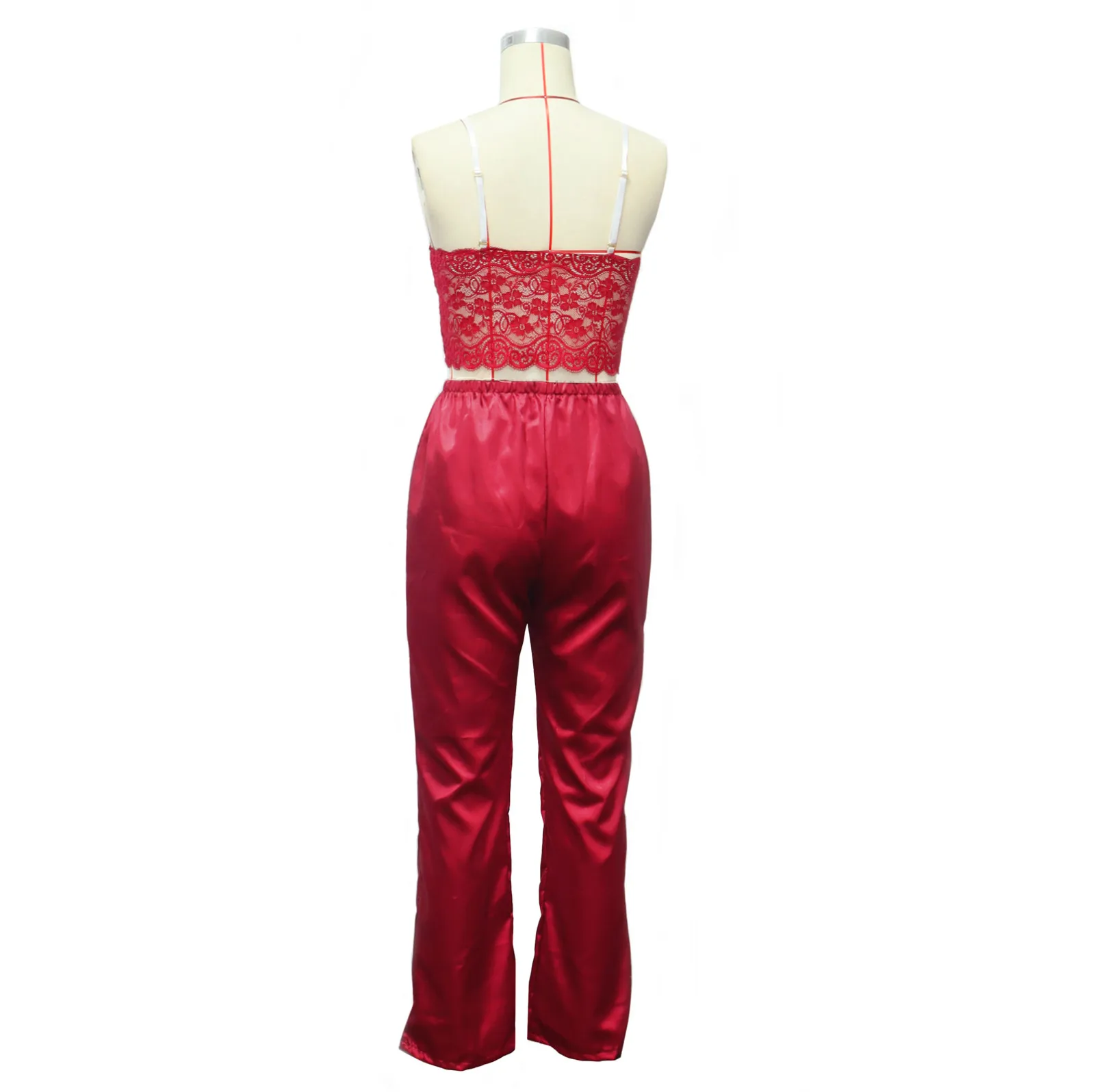 

Ladies Sexy Pajamas Lace Sling Satin Sexy Pajamas Temptation Three-Piece Suit Nightdress Women's Underwear