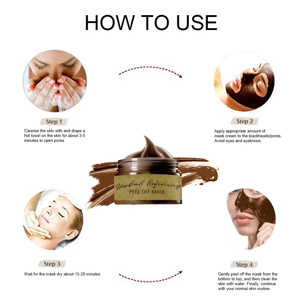 

Herbal Refining Peel-Off Mask Tearing Remove Blackhead Cleaning Pores Shrink Skin Care