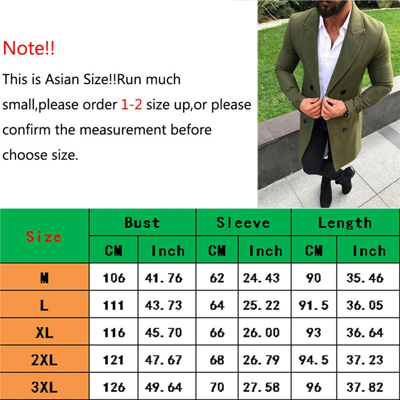2019 Winter Wool Jacket Men's High-quality Coat Casual Slim Collar Woolen Long Cotton Trench Overcoat New | Мужская одежда