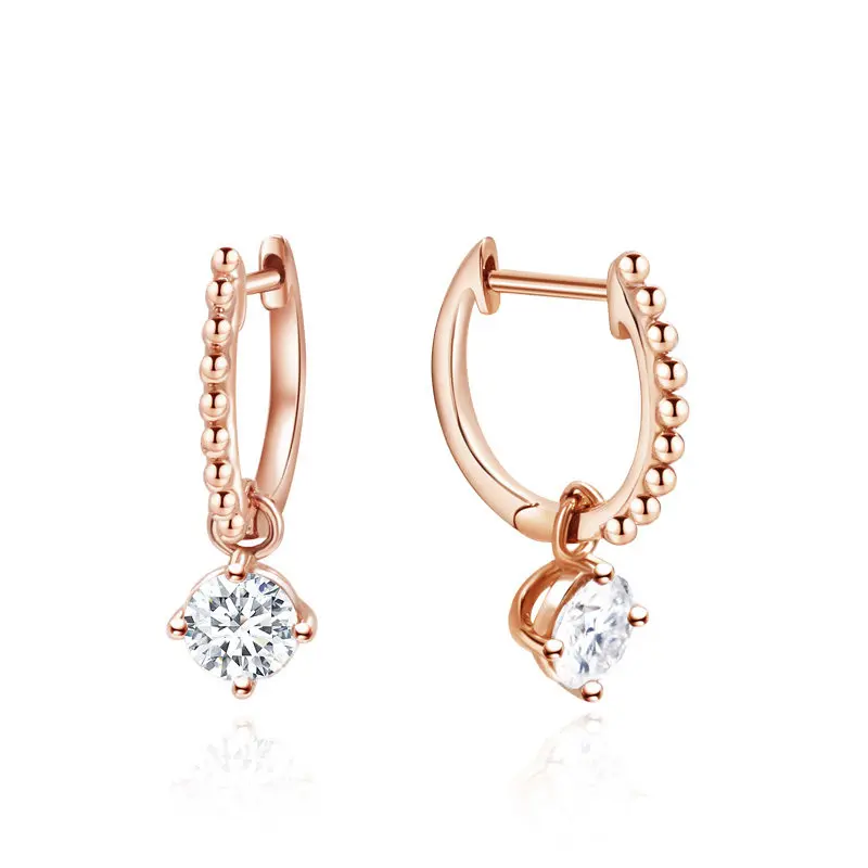 

Tianyu Gems Solid 14k Gold Clip Earrings 5mm Moissanite Diamonds Round DEF Women Stud Earrings Wedding Au585 Fine Jewelry Gifts