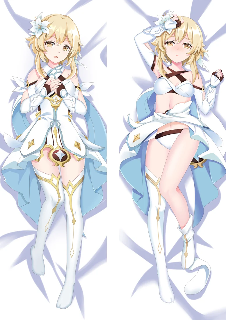 

Game Genshin Impact Lumine Cosplay Sexy Dakimakura Pillow Case Hugging Body Prop