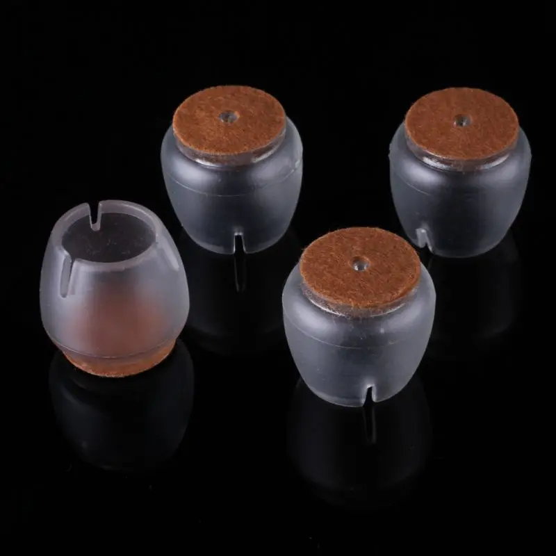 

Silicone Chair Leg Caps Feet Pads Furniture Table Covers Floor Protectors for 25-29MM Round Legs (Transparent+Brown)