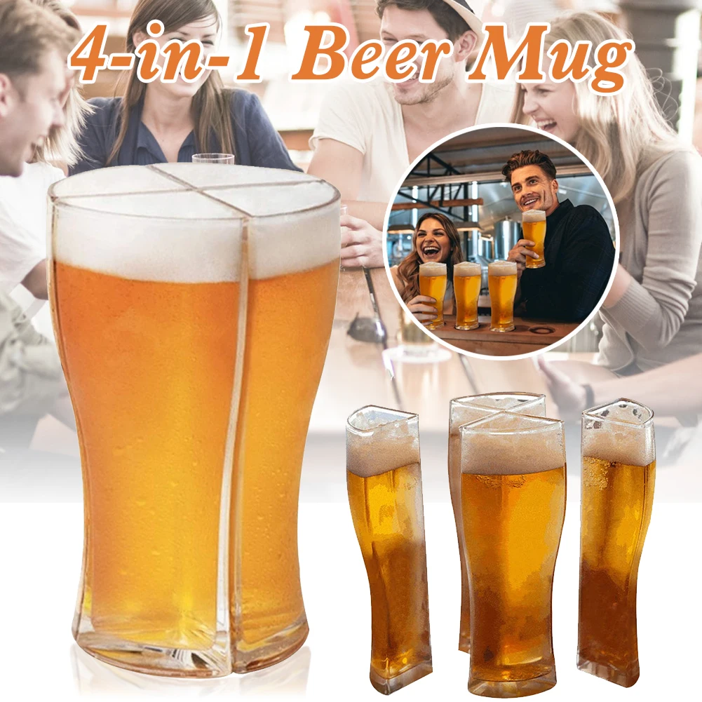 

Super Schooner 4-in-1 Beer Mug Separable Easy to Carry 4 Beer Glasses