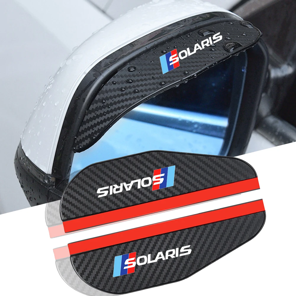 

2pcs car Rearview mirror Carbon fiber Rain cover for hyundai solaris Car Accessories auto