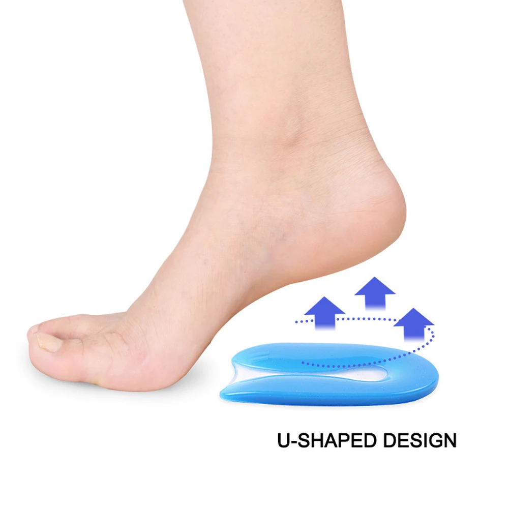 Heat Proof Arc Design Soft Anti-aging Ametabolic Cold-resistant Shock Absorption Balanced Force Heel Pad U Shape Silica Gel | Обувь