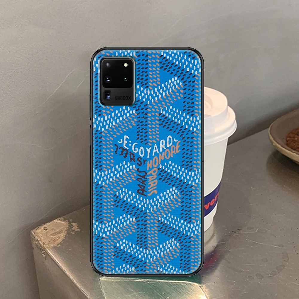 

fashion Goyards brand Phone case For Samsung Galaxy Note 4 8 9 10 20 S8 S9 S10 S10E S20 Plus UITRA Ultra black 3D funda silicone