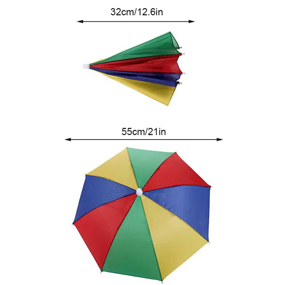 

3pcs Portable Rain Umbrella Hat Army Green Foldable Outdoor Pesca Sun Shade Waterproof Camping Fishing Headwear Cap Beach Hats