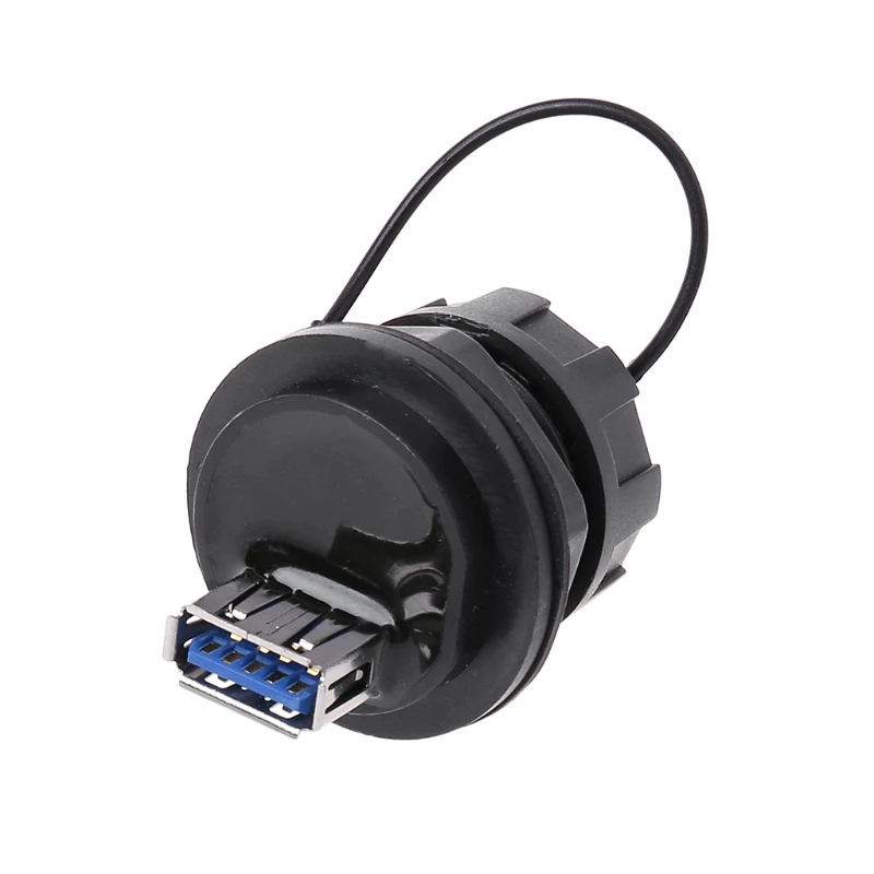 

USB Female Socket Plug Panel Mount Adapter Waterproof Connector IPL7 With
