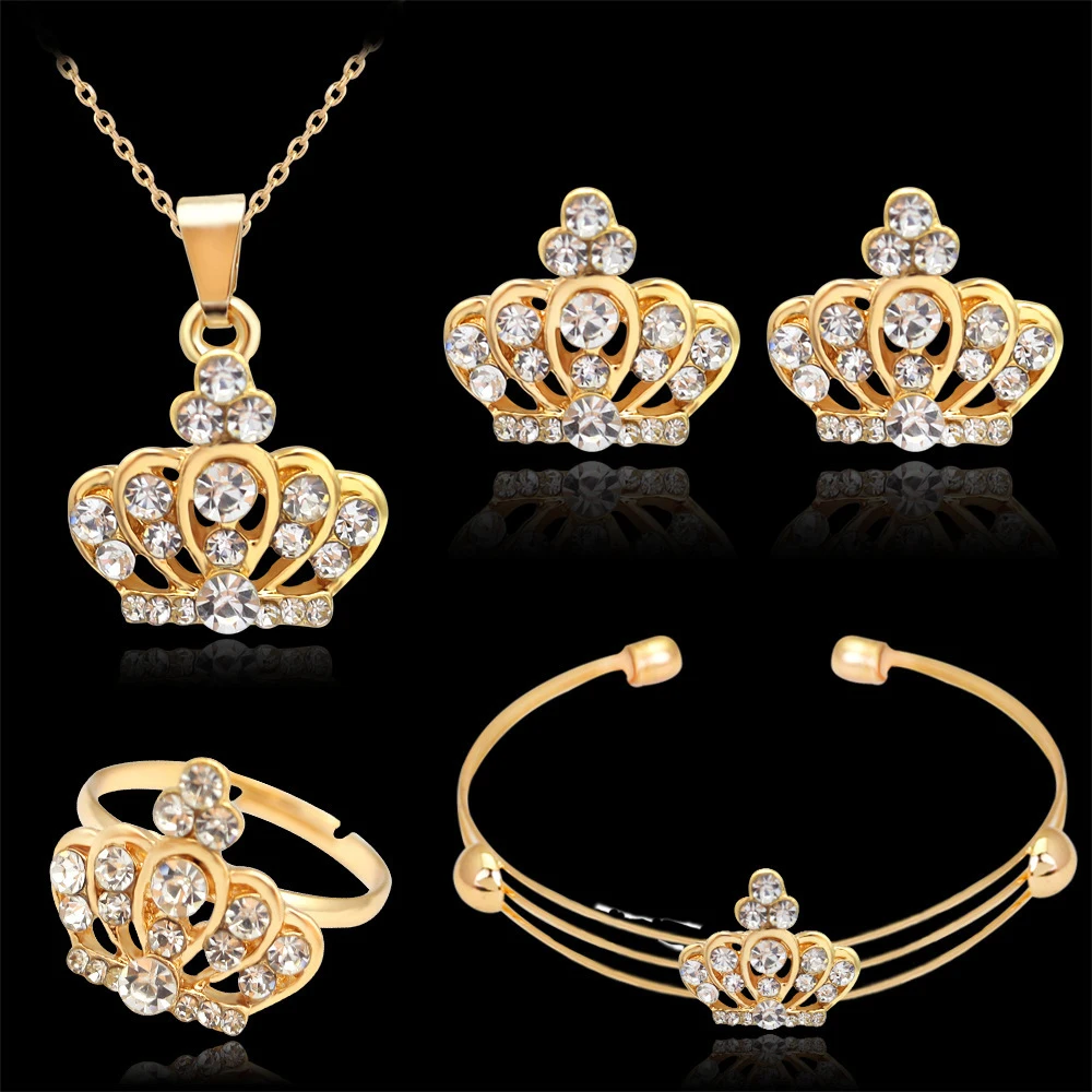 Серьги в виде короны ожерелье браслет кольцо изысканные аксессуары женственные