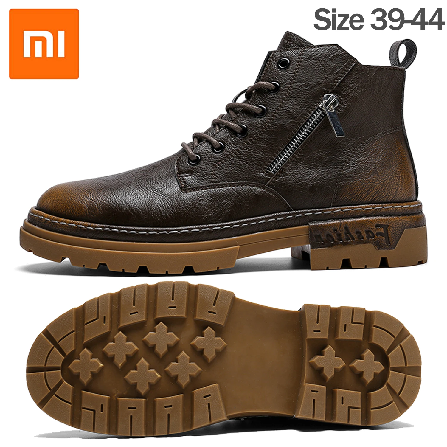 

Xiaomi Leather Men Casual Shoes British Style Martin Boots Comfortable Business Walking Boot For Men High-Top Motorcycle Boots