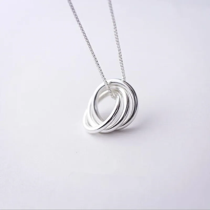 

Модное кольцо iоттенок подвеска женское ожерелье корейский креативный три кольца крест ожерелье свадебные аксессуары оптом