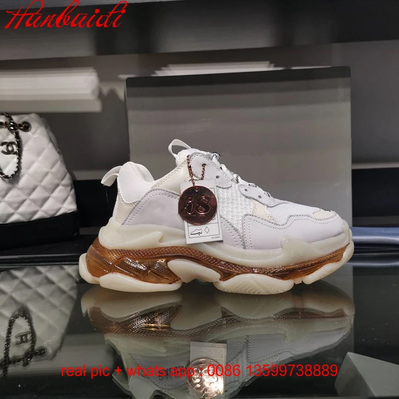 

Zapatillas de deporte de de moda para mujer, zapatos deportivos con aumento de fondo transparente, informales, parisinos