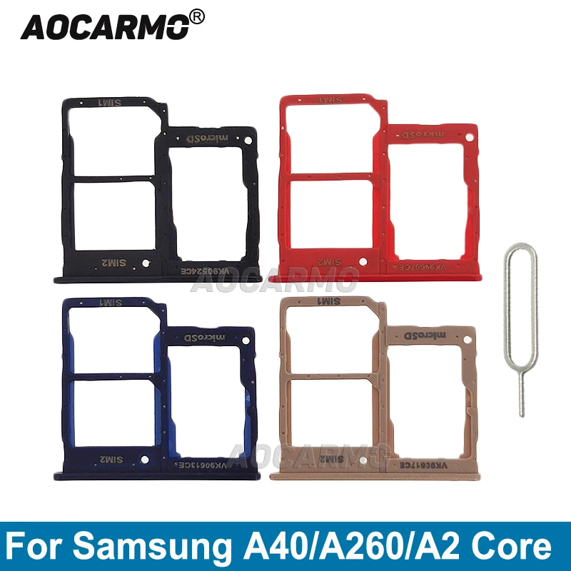 Aocarmo для Samsung Galaxy A40 / A260 A2 Core лоток Sim-карты MicroSD держатель Слот Запасная часть |
