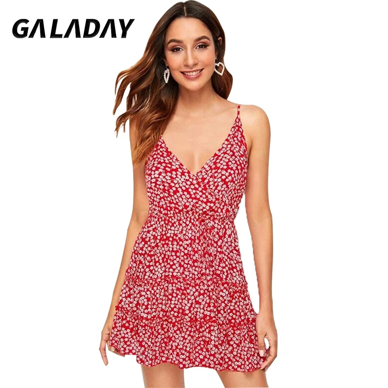 

GALADAY Dresses Women Casual Strap Dress Sexy Women's Summer Sundresses Party Clothes for Vintage Beach Long 2021 Clothing